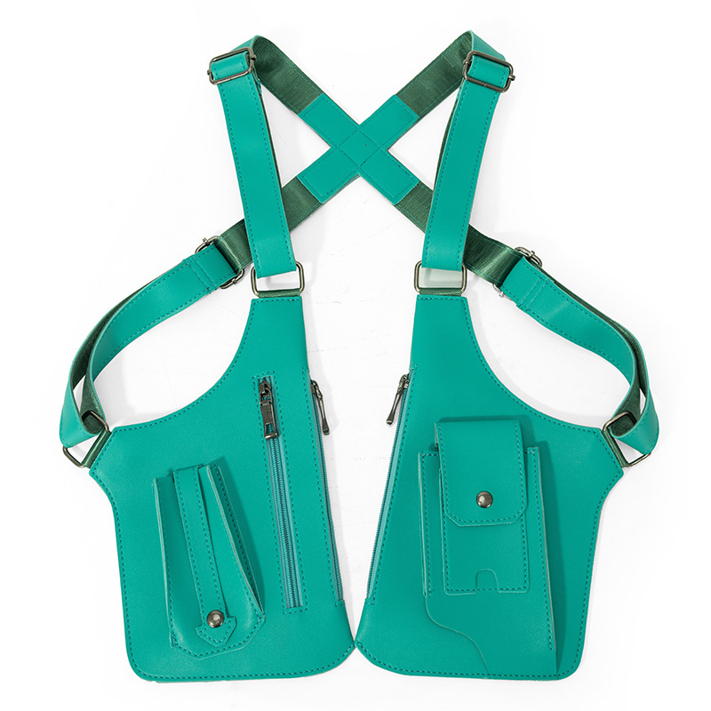 外国貿易向けメンズベスト、レトロなストラップ付き脇下多機能ショルダーバッグ、レディースアウトドア両肩掛けハンドバッグ、斜め掛けバッグ