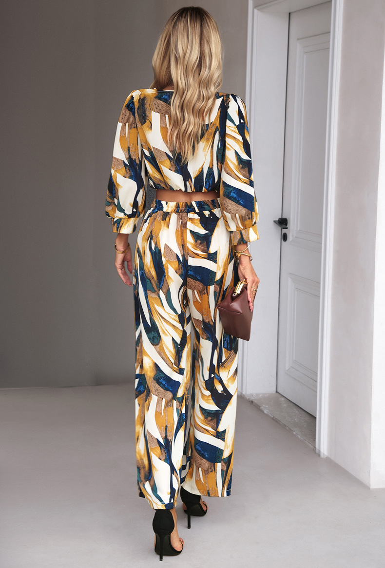 Printing Design Casual Style Street Women's Casual Printing Polyester Printing Pant Co-ord Set Pants Sets