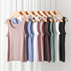 莫代爾圓領吊帶背心女夏季薄款休閒內搭純色打底衫修身顯瘦上衣