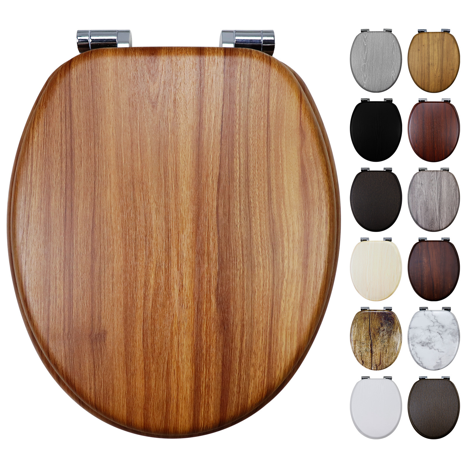 Fábrica directa placa de densidad de madera MDF cubierta de inodoro pvc placa impresa patrón de madera caída lenta image 1