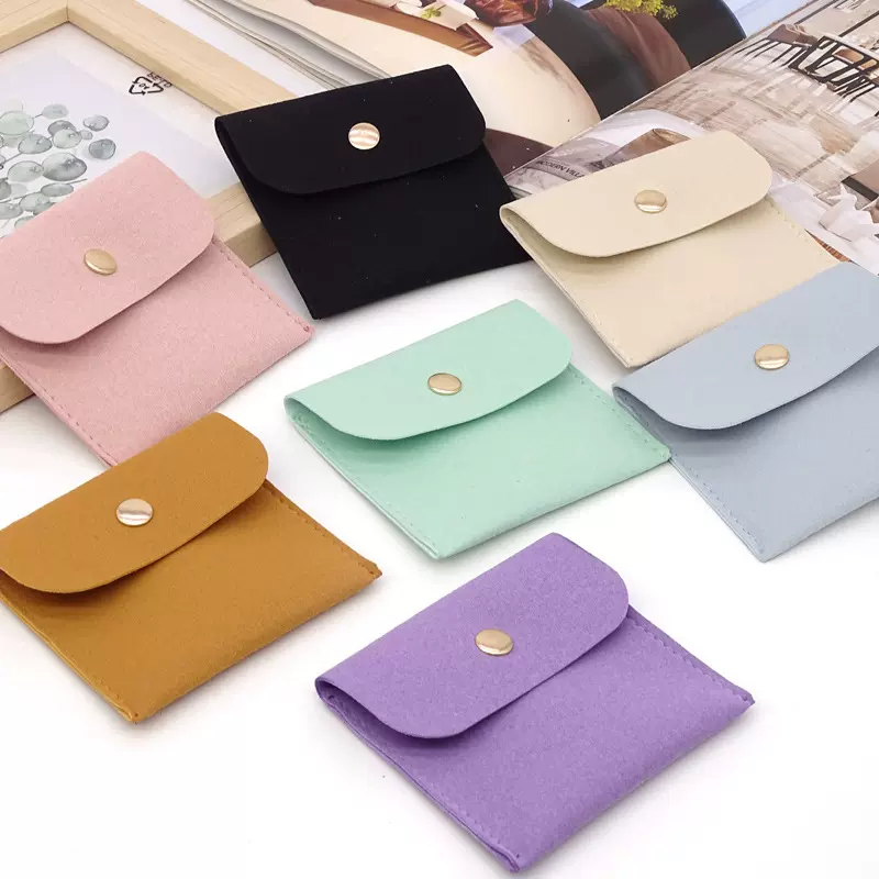 绒布零钱包首饰饰品珍珠玉器吊坠收纳袋耳机口红化妆包