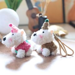 ネット赤かわいい萌え西高地子犬ストラップぬいぐるみ公仔バッグ掛けキーホルダーぬいぐるみ人形
