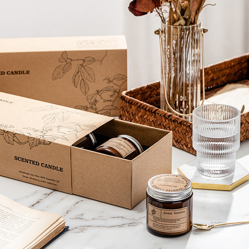 BYME small brown cup 100g*3 aromatherapy candle gift box set niche birthday wedding Chinese Valentine's Day companion gift