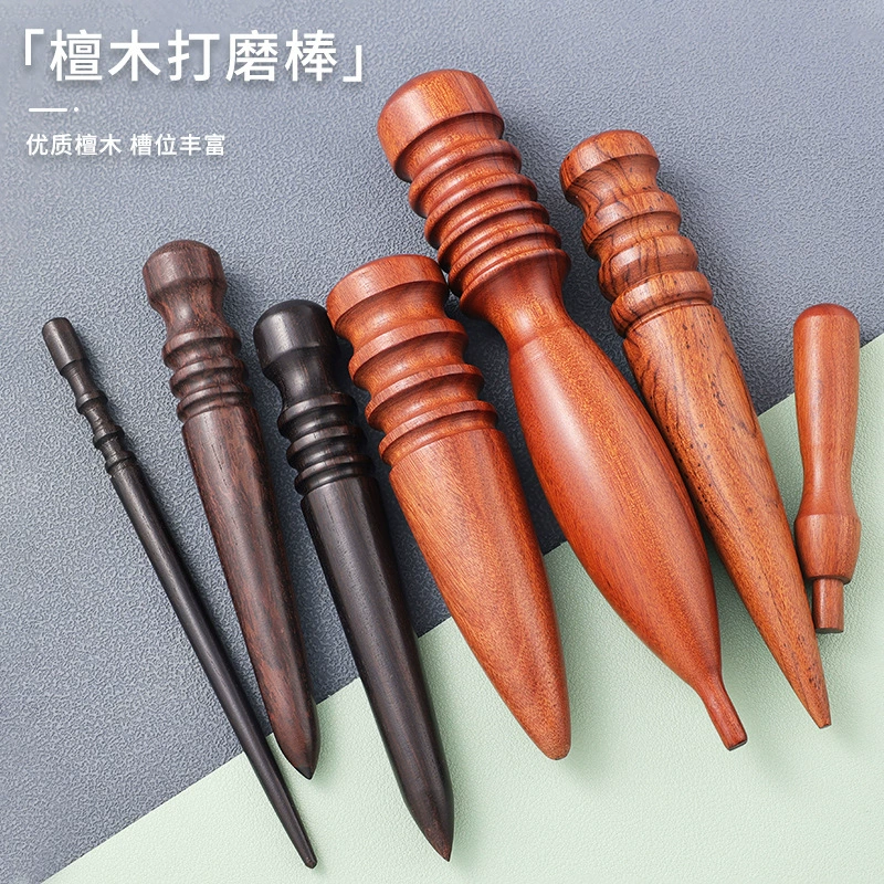 SOURCE Factory палочка для полировки сандалового дерева ручной работы DIY кожаная ручка для герметизации кромок полировальная палочка из черной кожи ручной работы