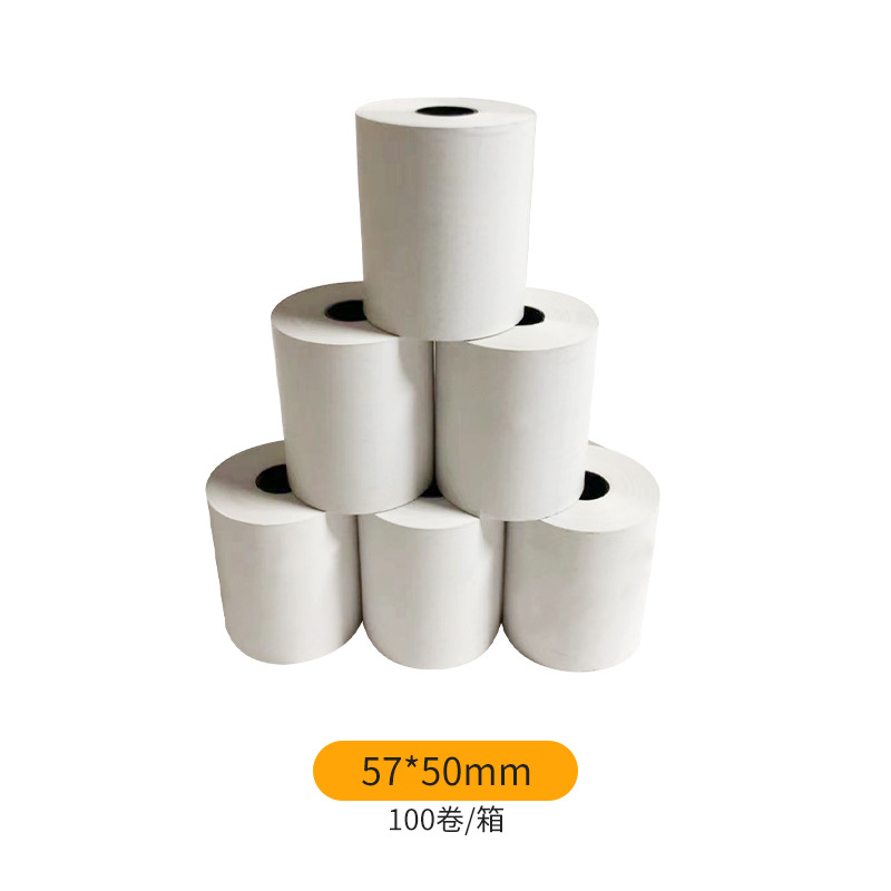 Papel de caja registradora térmica avanzada 80*80 pequeño núcleo de goma para llevar recepción 80*50 Impresión de papel de recibo 57*50 papel de caja registradora