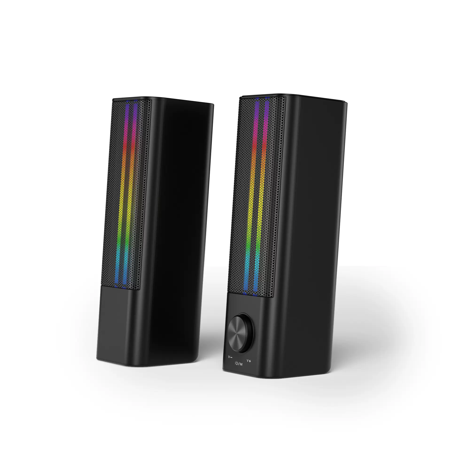 现货私模电脑soundbar拾音灯长条家用音箱2.0重低音吸音响声霸