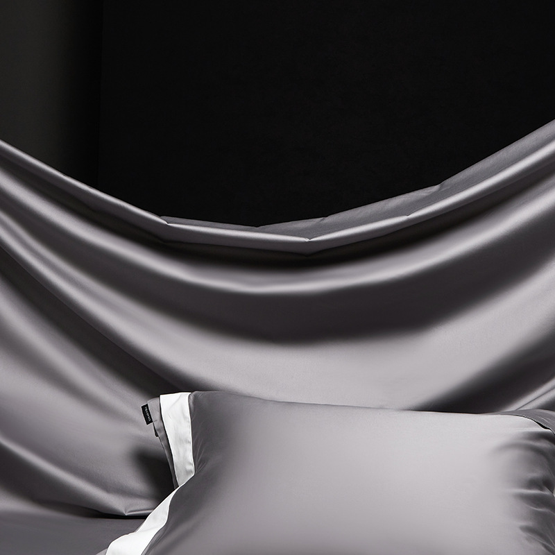 Luxury Cotton Duvet Cover Set Breathable Solid Colour Bedding_voghion.com