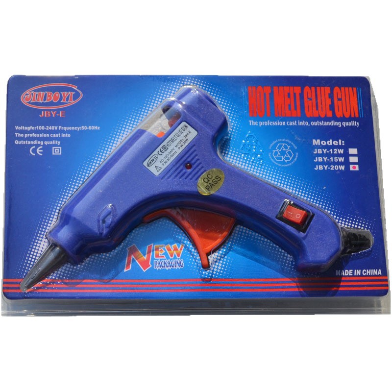 Pistola de pegamento 20W mini con interruptor de tamaño pequeño pistola de pegamento 7mm universal hogar hecho a mano transparente caliente derretimiento pegamento tira