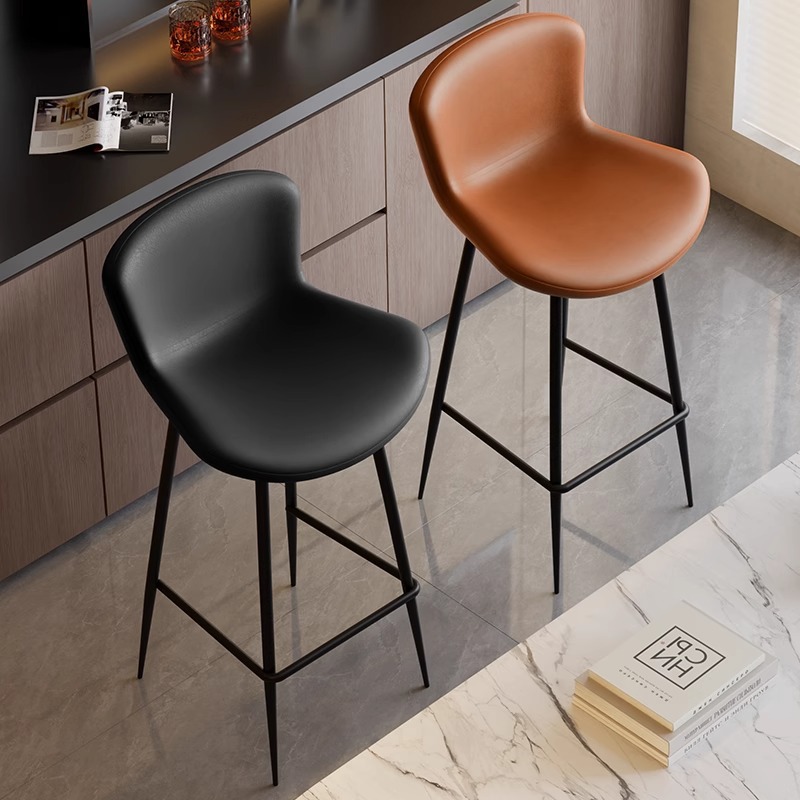 Sillas de bar nórdicas sillas de respaldo de hierro forjado sillas de bar sillas de recepción comerciales sillas de recepción modernas y simples taburetes altos