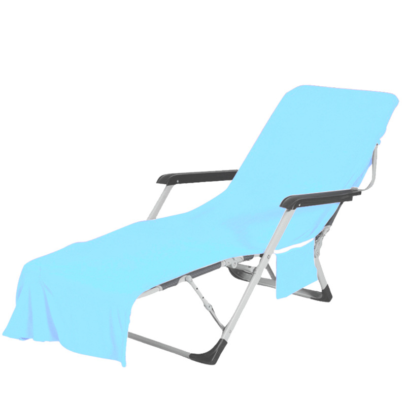 Fábrica en stock transfronterizo de microfibra de terciopelo de doble cara cubierta de silla de playa toalla reclinable toalla de playa absorbente de secado rápido