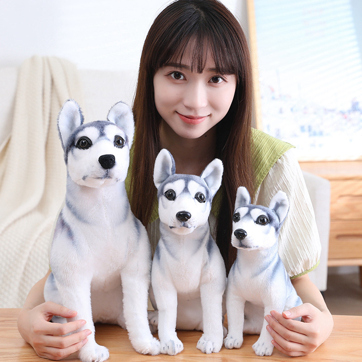 Simulación Husky muñeca Linda dos ha perro de peluche juguete pequeño tamaño ragdoll decoración regalo cumpleaños los niños