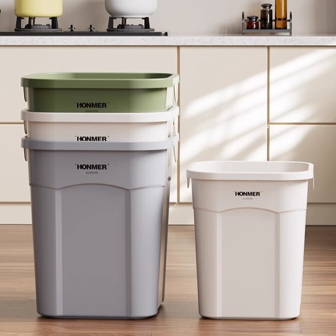 Customized 2025 Large Capacity Bathroom Living Room Storage Barrel Household Large Special Kitchen Square Trash Bin