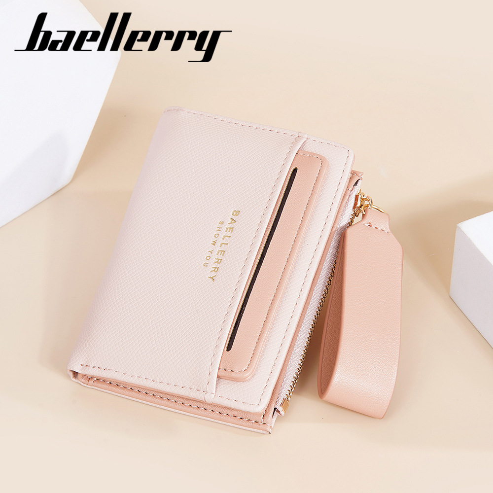 New Women's Short Wallet With Contrasting Colors Double Fold Zipper Zero Wallet Fashionable And Fresh Card Bag_voghion.com