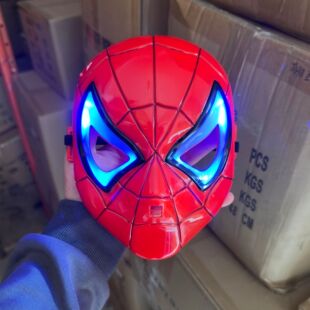 Children Cartoon Anime Luminous Mask Stall Wholesale Spiderman Steel Flash Mask Toy Halloween Props
