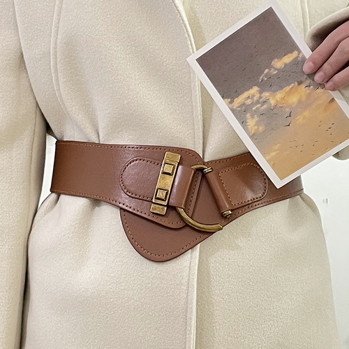 Girdle Women's Decorative Suit Coat Versatile Stretch Elastic No-Punch Sweater Belt Wide Retro Fashion Belt