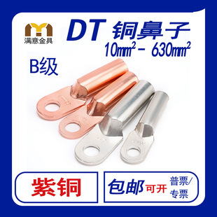 DT10-300 Oil-Blocking Copper Nose CaBle Copper Connector Cold-pressed Terminal Block Copper Wire Lug B-grade Copper