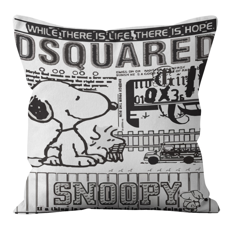 Animación dibujos animados Snoopy almohada cubierta sofá sala de estar dormitorio cojín almohada decoración del hogar simple almohada cubierta