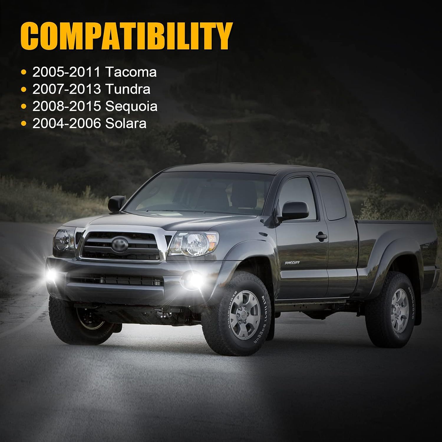 For 2005-2011 tacoma Tutu Daytime Running Turn Signal Car Lights Modified LED Fog Lights