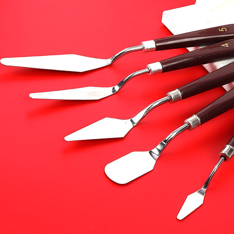 Art Painting Knife for International Trade Cross-Border Supply - New Stainless Steel Color Mixing and Scratching Knife - Watercolor Paint Knife 5-Piece Set