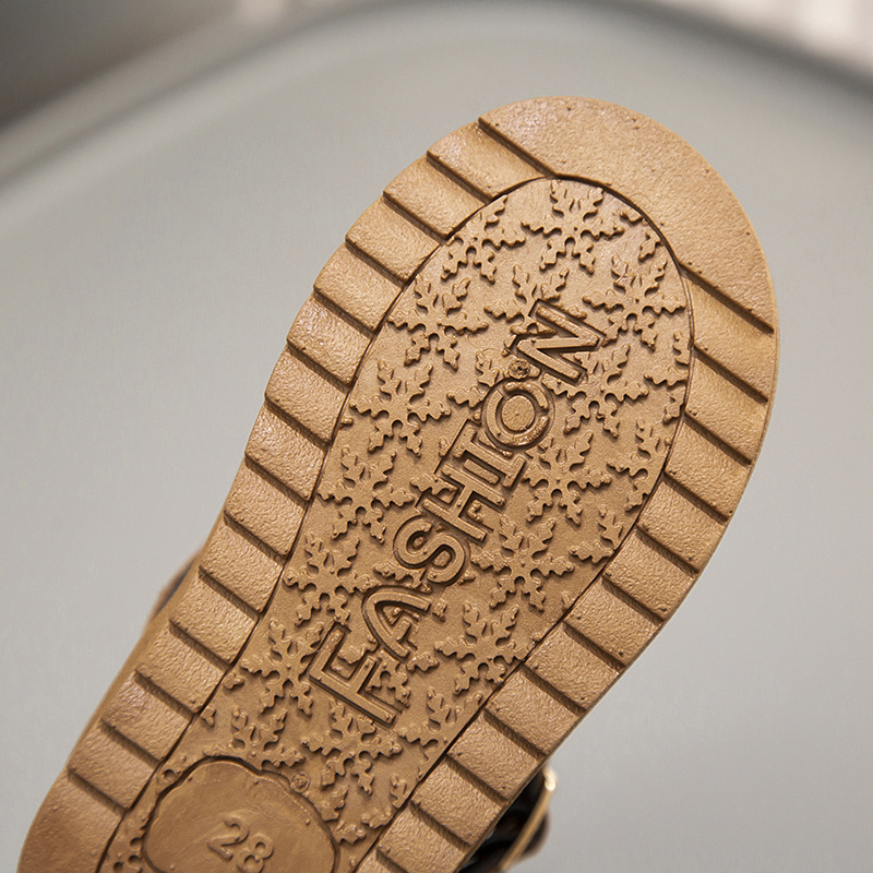 Bottes d'hiver pour filles et garçons 2024 pour enfants, chaussures en coton épais et pelucheux pour bébés_voghion.com