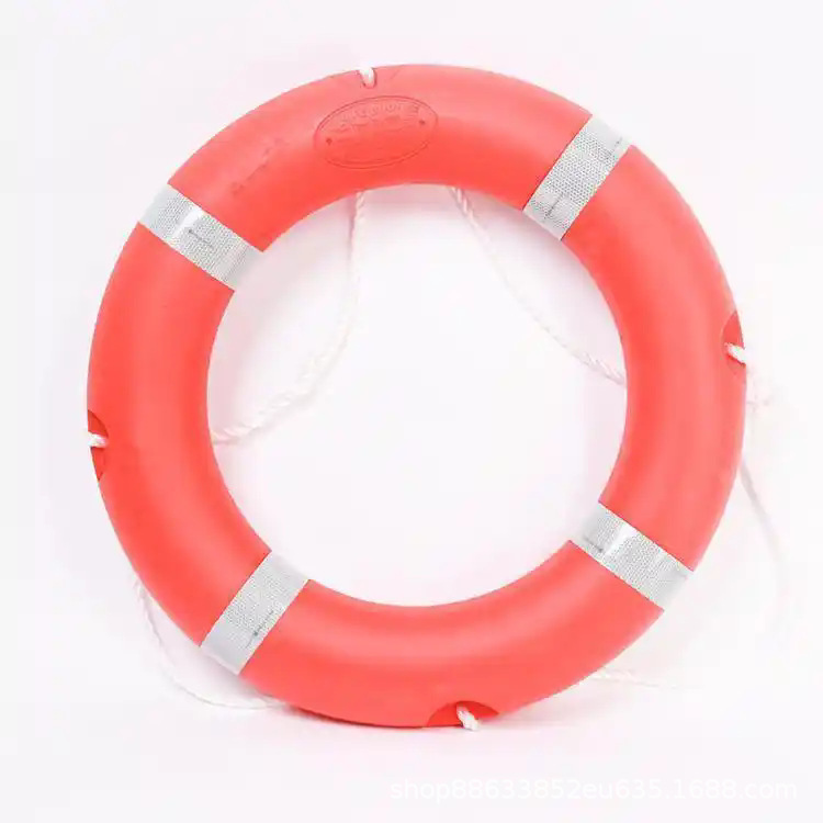 大浮力应急救援游泳圈2.6KG成人求生浮圈水上作业橙红色救生圈