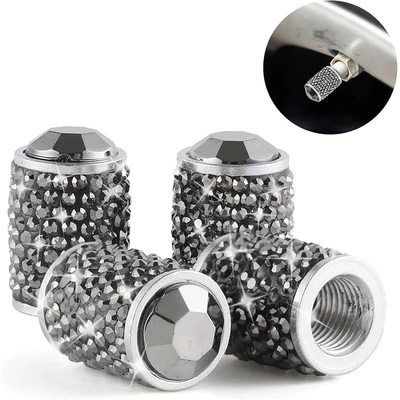 Car Metal Valve Core for Women — valve - gray-diamond-pack-of-4