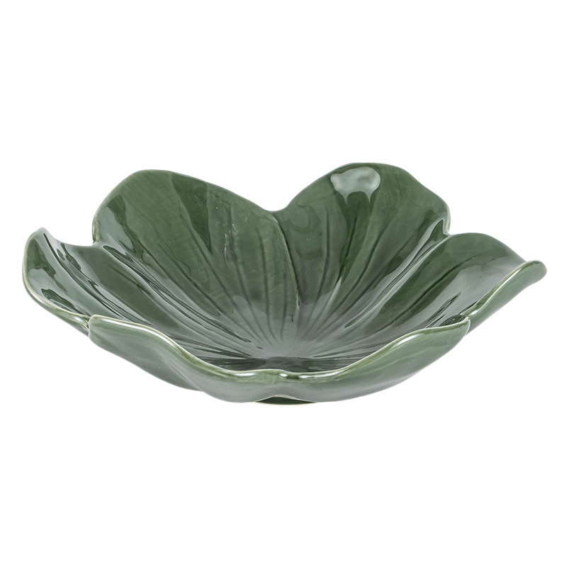 Plato de fruta de cerámica de la vendimia salón Placa de caramelo Placa de hoja de loto europeo B & B restaurante plato Placa de ingredientes