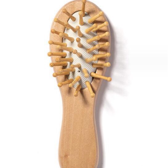 En stock de bambú Hemu peine cuidado del cabello mini bolsa de aire peine portátil de alta calidad pequeño peine de masaje para el cabello sin daño