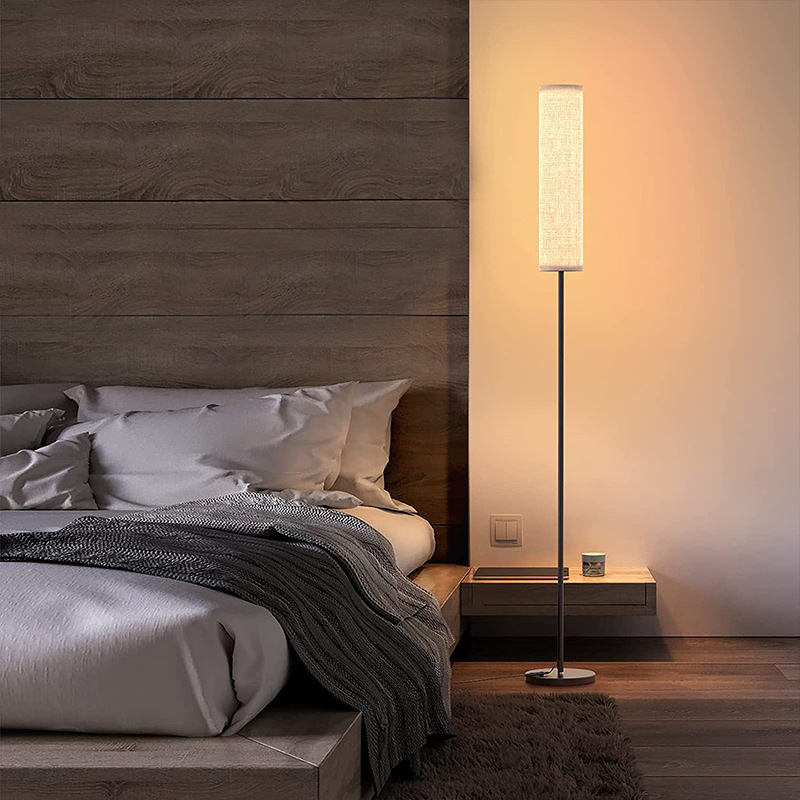 Lámpara de Pie Vertical Regulable de Hierro y Acrílico con Luz Tricolor para el Hogar