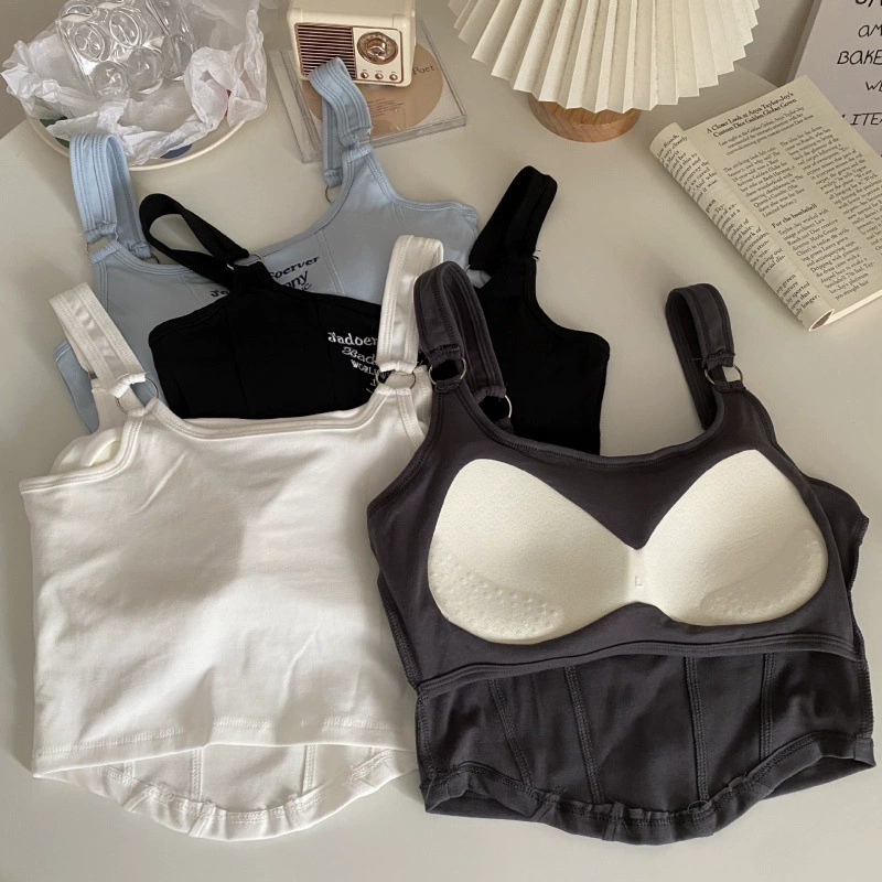 Tube Summer Top — Bra-Style Crop with Cups, One Size (Black/Blue/White/Gray)