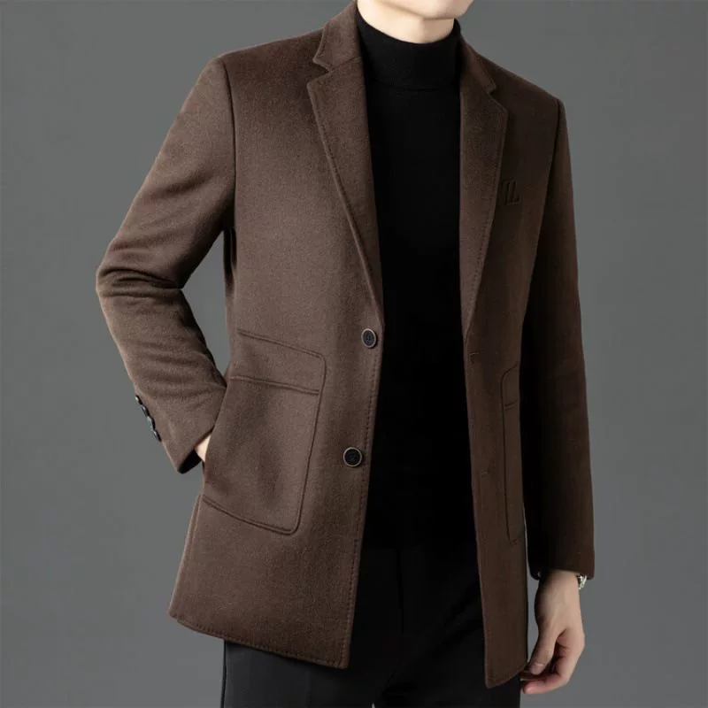 Demi-season quality woolen coat with down, keep warm liner