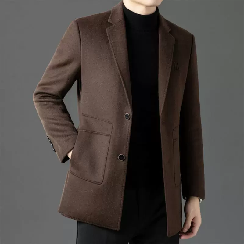 Demi-season quality woolen coat with down, keep warm liner