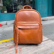 真皮头层牛皮双肩包女通勤包 夏季新款时尚百搭复古双肩背包