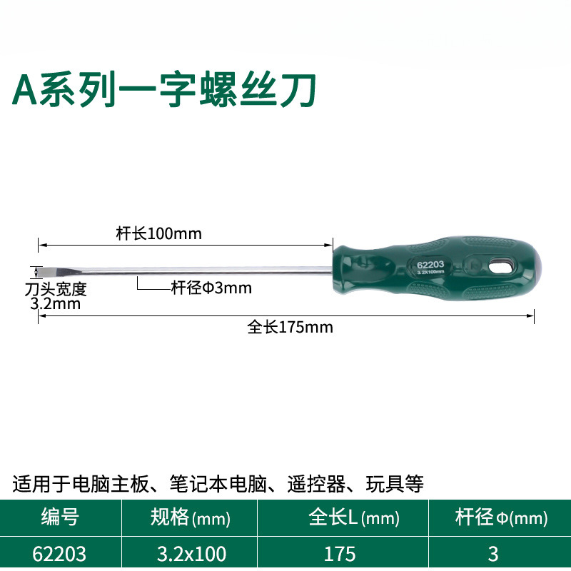 Destornillador de cabeza de rábano pequeño destornillador de ciruela de boca plana cruzada