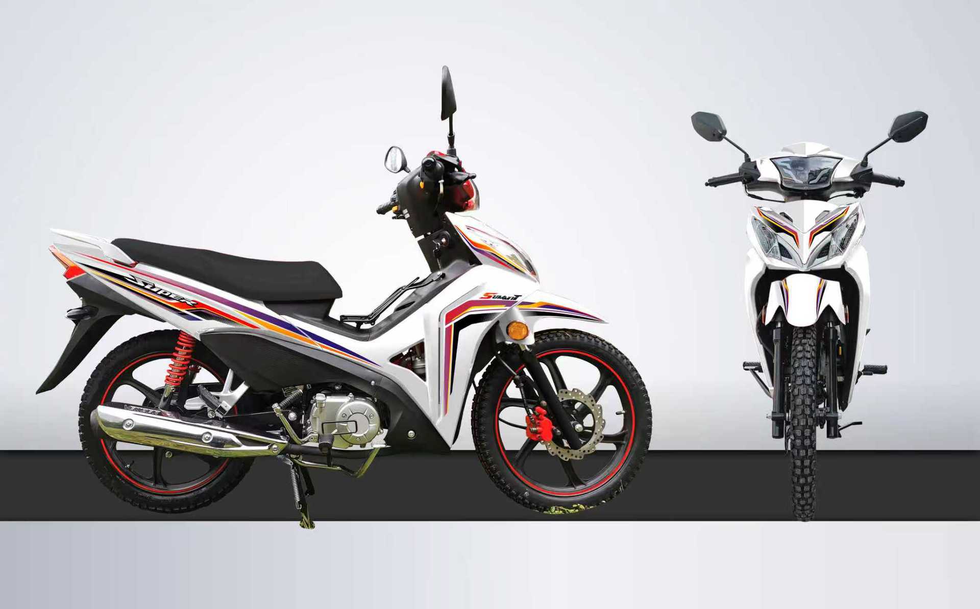 Cross-Border Kavaki Two-Wheeled Fuel-Powered Motorcycle, Vintage Underbone Motorcycle, Kawasaki Fuel-Efficient Two-Wheeler