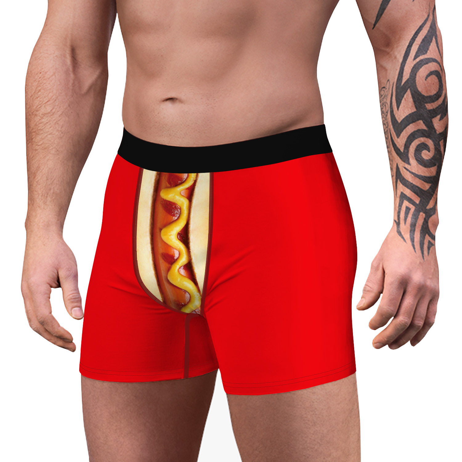 New Christmas 3D digital printed men's fashionable and breathable polyester underwear for comfortable wearing with flat_voghion.com