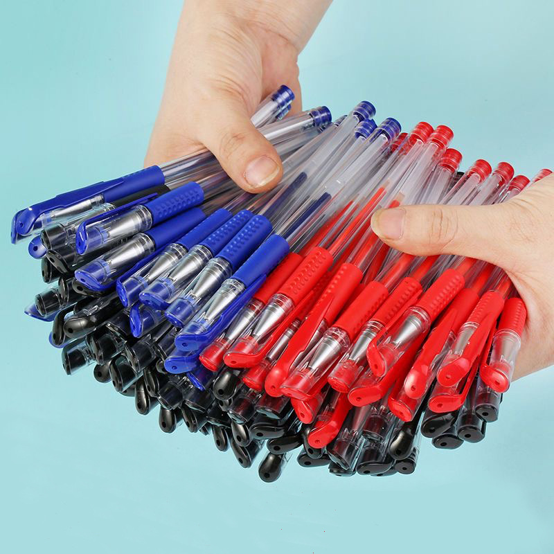 Gel Pen 0.5 Bullet Signature Pen black pen water pen Blue Red student exam office Daily gel pen