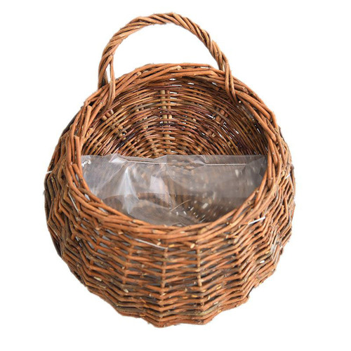 Wall-mounted flower pots, flower baskets, rattan potted green plants, wall-mounted baskets, woven decorative flower pots, hand-woven baskets
