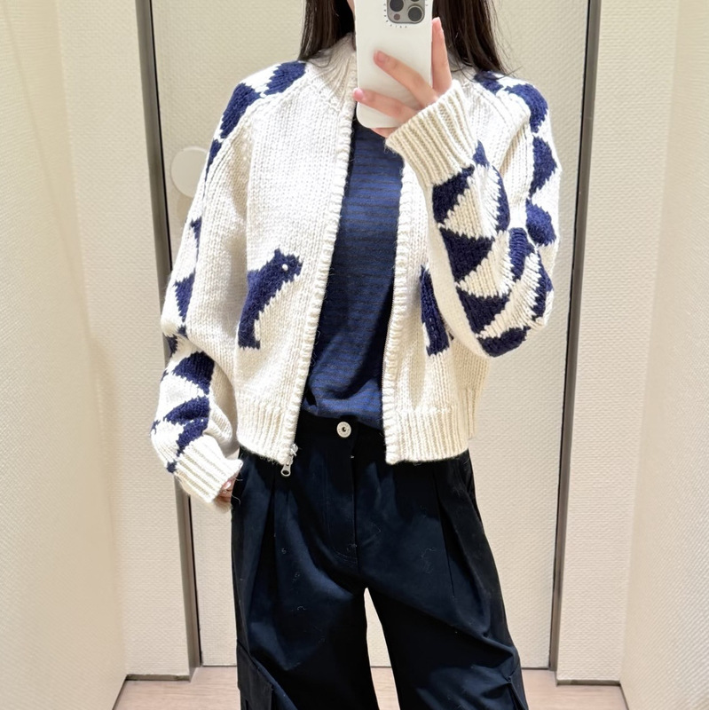 Nanyou Wholesale Autumn and Winter New Polar Bear Jacquard Knitted Cardigan Warm Casual Zipper Wool Sweater Jacket Nanyou Wholesale Autumn and Winter New Polar Bear Jacquard Knitted Cardigan Warm Casual Zipper Wool Sweater Jacket