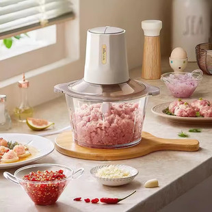Bear meat grinder small household electric stainless steel meat grinder multifunctional garlic paste QSJ-E03B2 food supplement machine