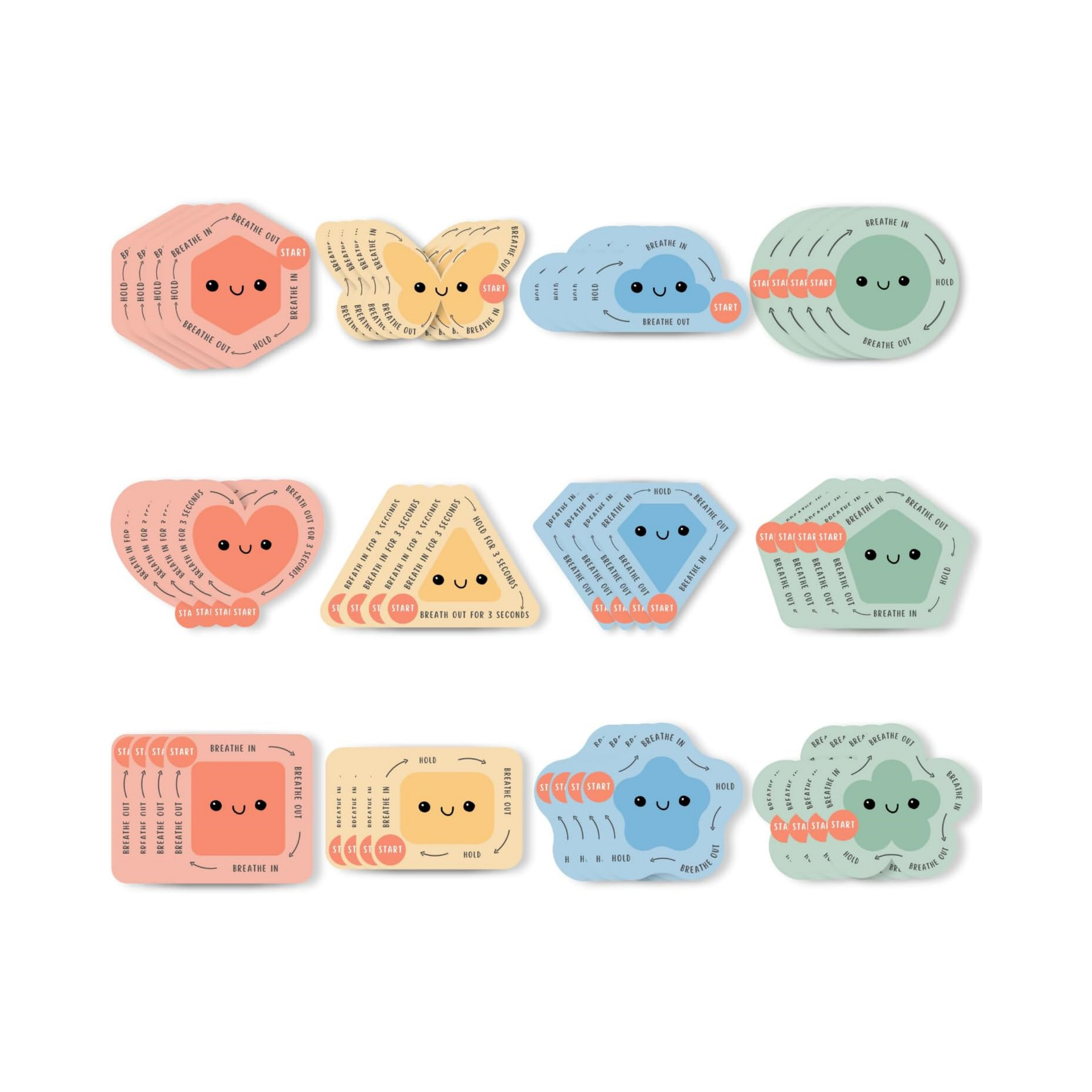 跨境热销12款可爱颜色解压贴焦虑感官贴纸缓解压力平静放松解压贴