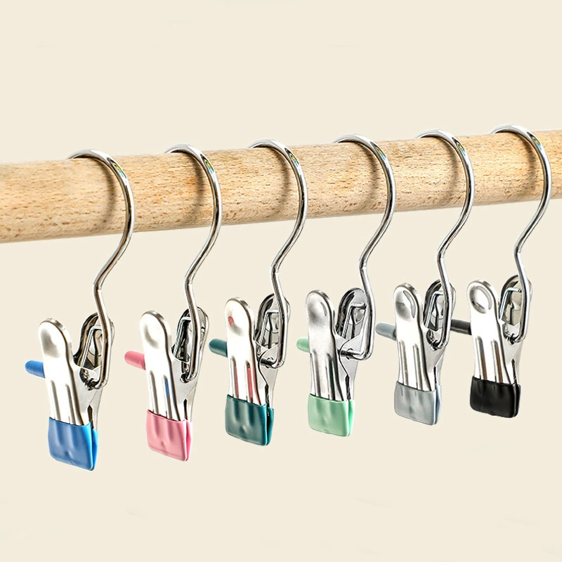 Зажим для носков, бесшовная шапка, зажим для полотенец, зажим для хранения, зажим для брюк, крючок для прищепки, многофункциональный ветрозащитный крючок из нержавеющей стали.