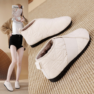 Casual Cotton Shoes for Women, Versatile 2025 Winter New Style, Velvet Warm Toe-Toe Furry Shoes, Thickeneded Women's Shoes Xq-M109