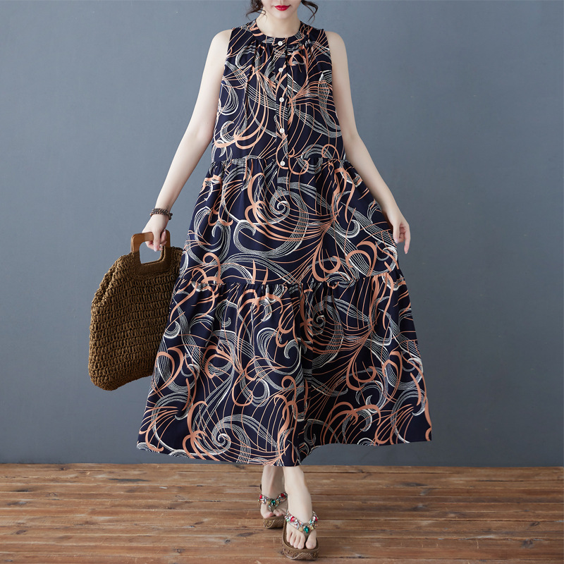 Summer elegant retro shiffon long dress