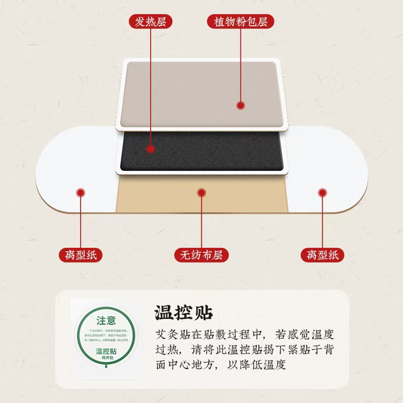 Moxa Wormwood Patch Ai Cao Tie Herbal Topical Patch for Knees Waist and Joints Single Bare Patch quality and texture