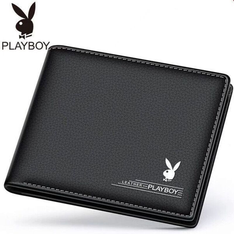 Playboy Wallet Men's Leather Bag Student Short Wallet Card Bag Trendy Men's Card Holder Ultra-thin Portable Universal Playboy Wallet Men's Leather Bag Student Short Wallet Card Bag Trendy Men's Card Holder Ultra-thin Portable Universal