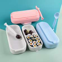 便攜餐盒分格飯盒批發 現貨戶外折疊硅膠飯盒 微波爐便當盒保鮮盒