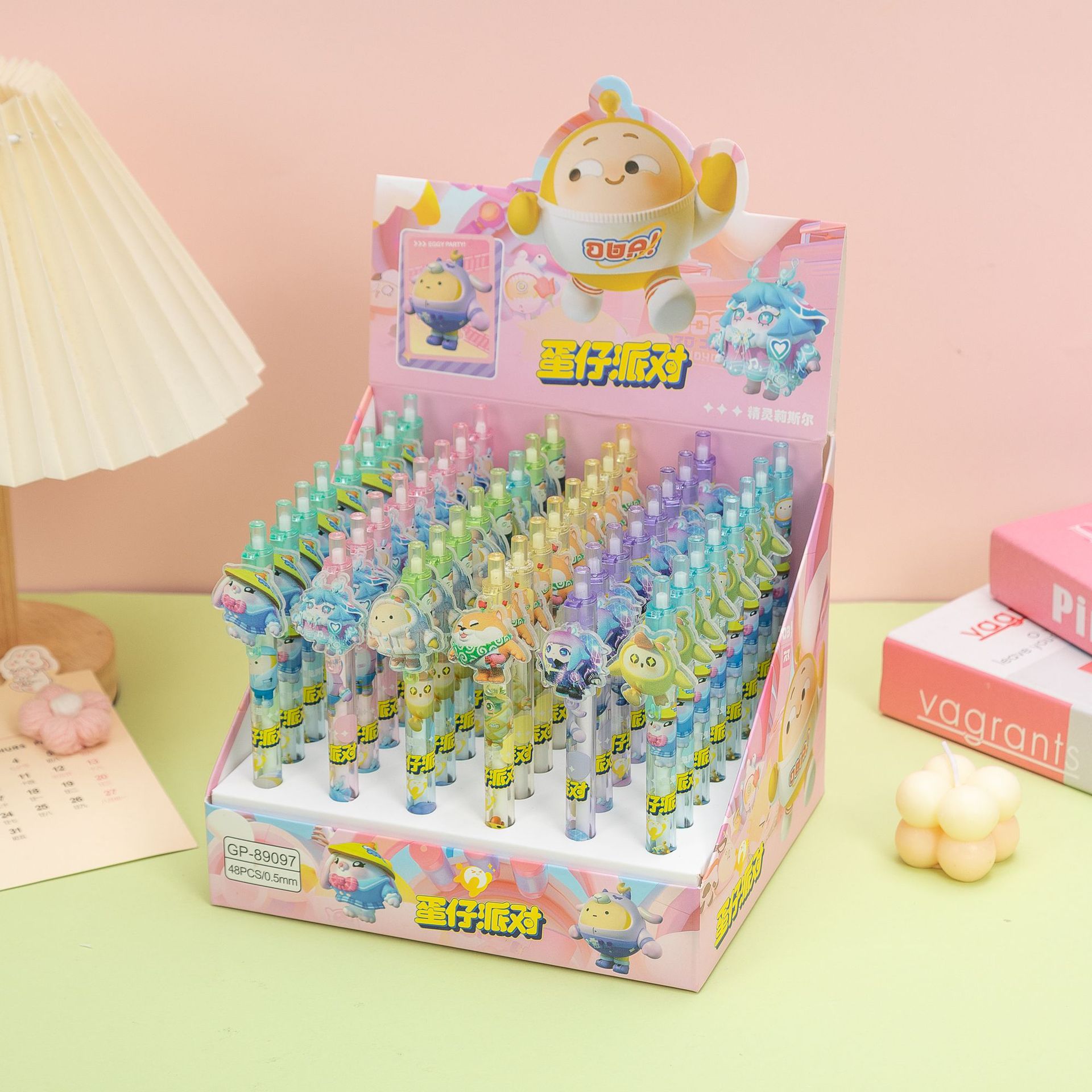 Parche de dibujos animados Bolígrafo de góner de prensa Bolígrafo negro Bolígrafo de firma de escritura de examen de estudiante en caja