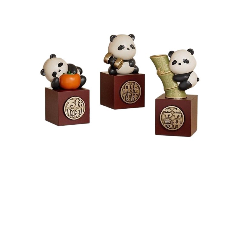 成都熊猫节节高升桌面摆件文创周边纪念品伴手礼送老外中国风礼物|undefined