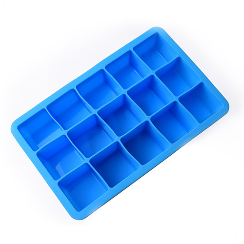 带盖15格立体正方形硅胶冰格模具制冰盒硅胶冰粒冰块冰格盒模具